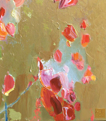 detail schilderij herfst van beeldend kunstenaar Ciska van der Meer te Amsterdam