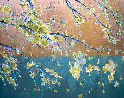 bloesems schilderij van beeldend kunstenaar Ciska van der Meer te Amsterdam